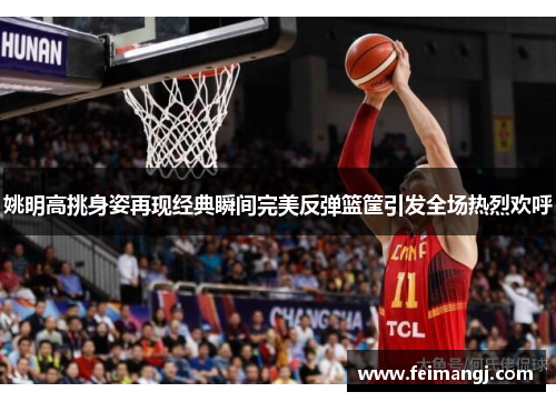姚明高挑身姿再现经典瞬间完美反弹篮筐引发全场热烈欢呼